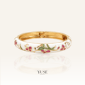 Flora Enamel Bileklik – Sakura White