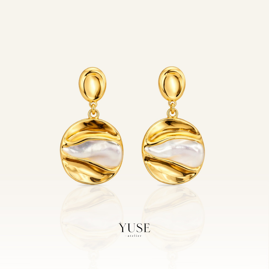 Golden Wave Pearl Küpe