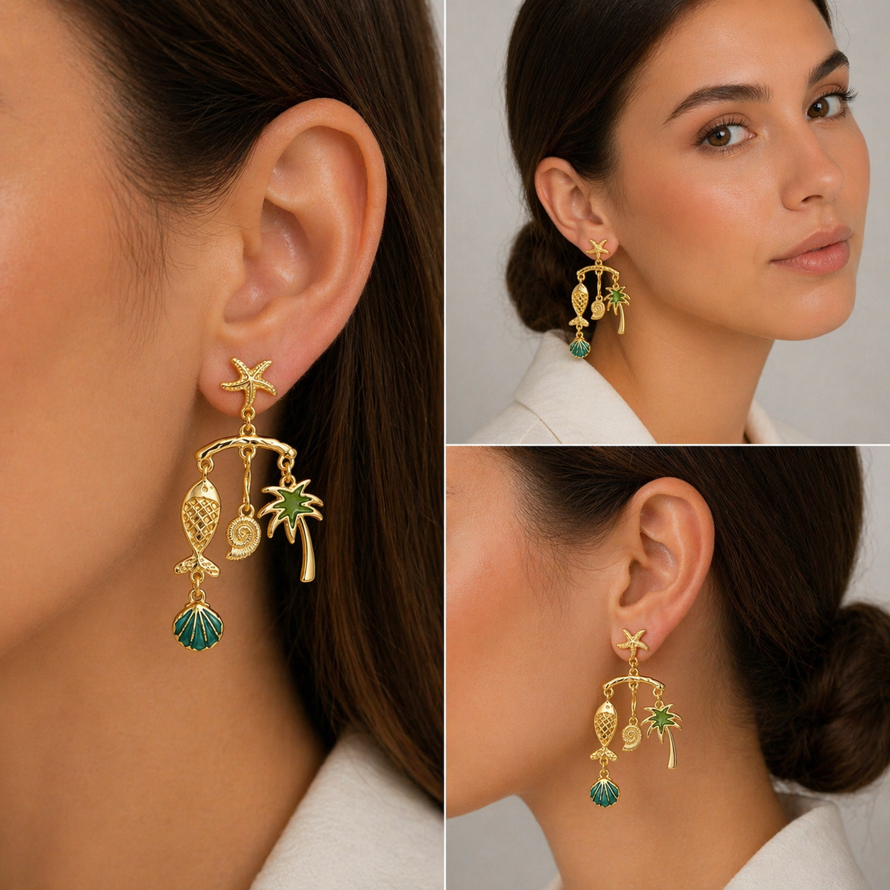Tropic Palm Charm Gold Küpe