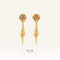 Sunset Shell Drop Gold Küpe