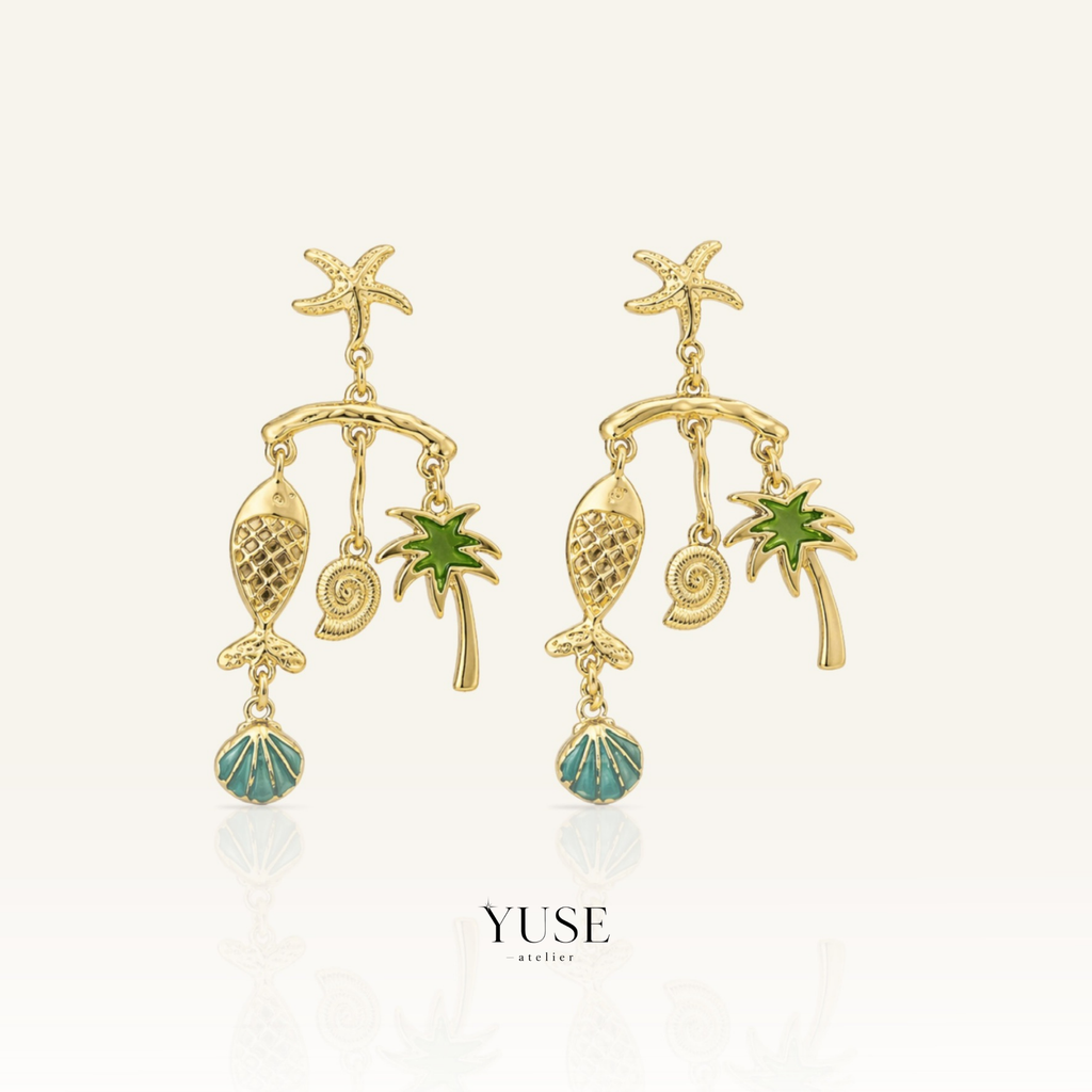 Tropic Palm Charm Gold Küpe